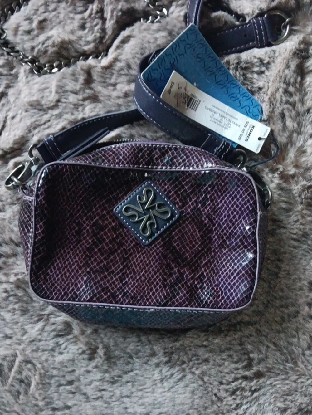 Simply Vera Vera Wang Purple Studded Crossbody Bag